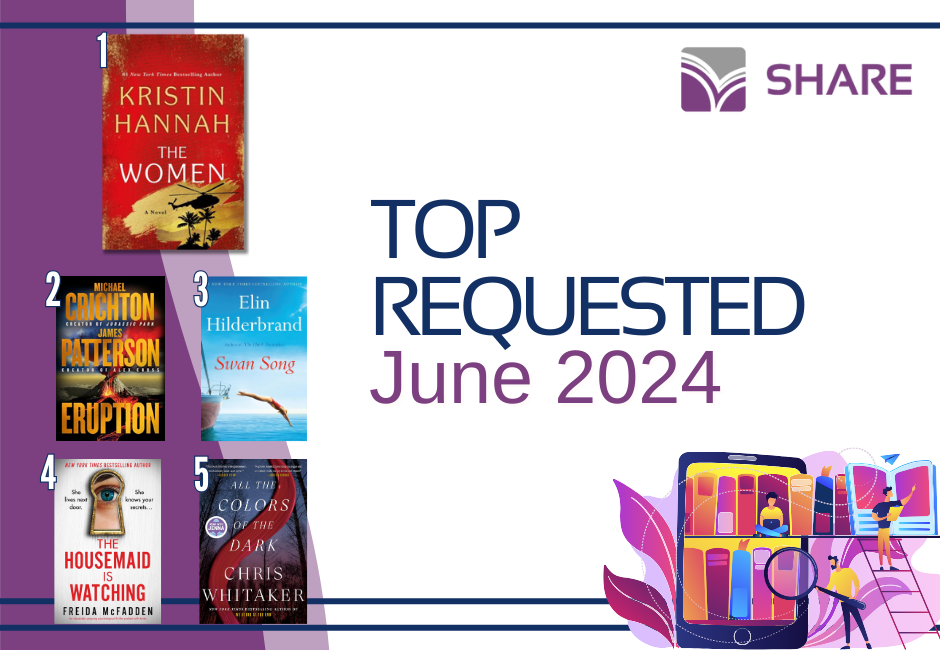 Image showing top 5 requested titles of June 2024